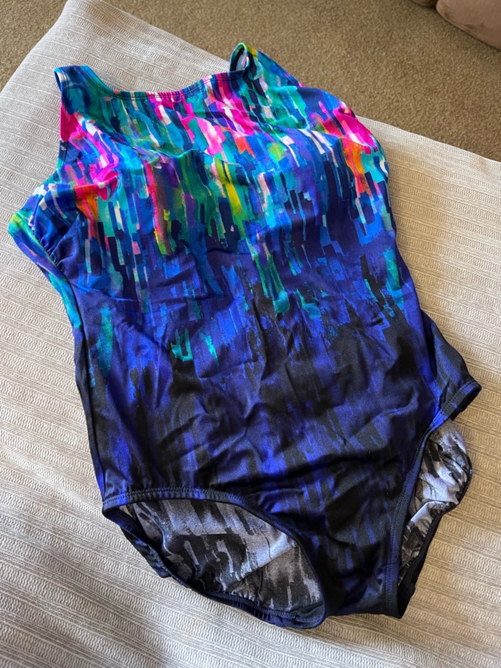 St. John's Bay Vibrant Multicolor One-Piece Swimsuit Size 12